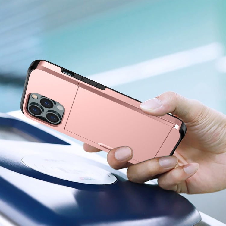 For iPhone 13 Pro Max Shockproof Armor Protective Case with Slide Card Slot (Army Green) - free shipping - PMC TechLife - Order now!