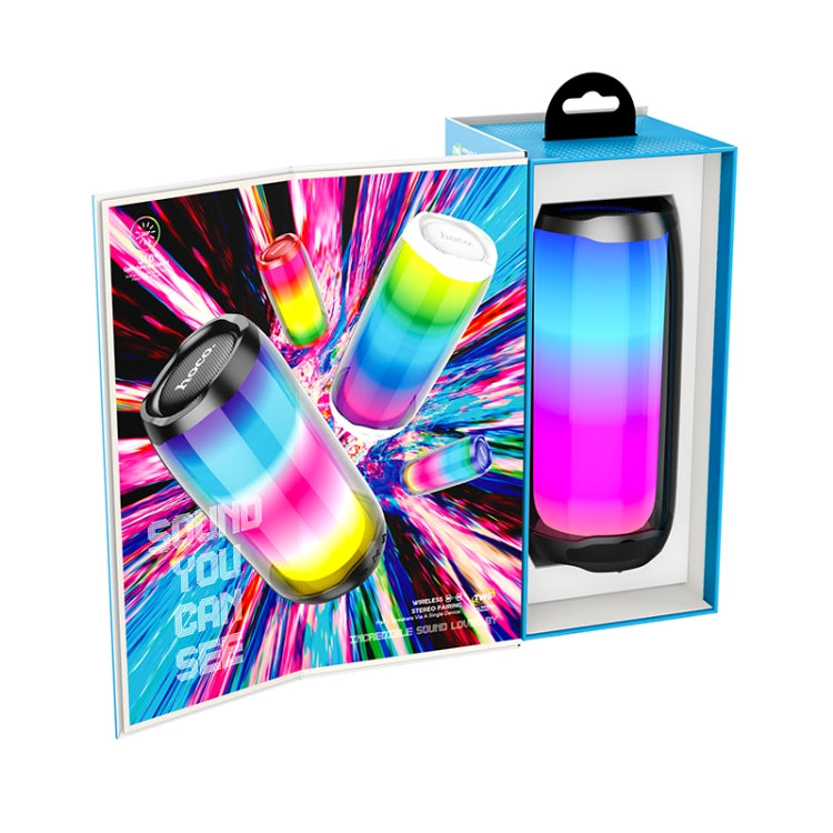 hoco HC8 Bluetooth 5.0 Colorful Luminous Wireless Bluetooth Speaker(Black) - Desktop Speaker by hoco | Online Shopping South Africa | PMC Jewellery