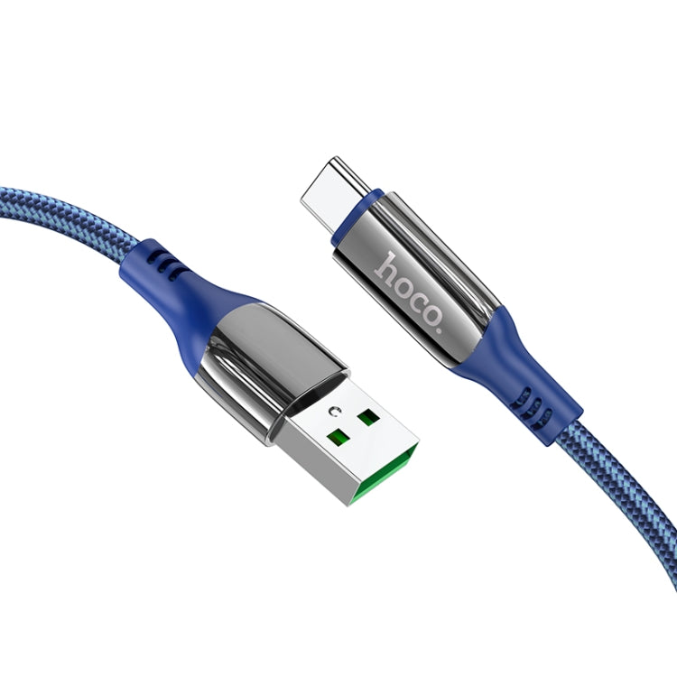 hoco S51 5A Type-C / USB-C Digital Display Charging Data Cable, Length: 1.2m(Blue) - USB-C & Type-C Cable by hoco | Online Shopping South Africa | PMC Jewellery