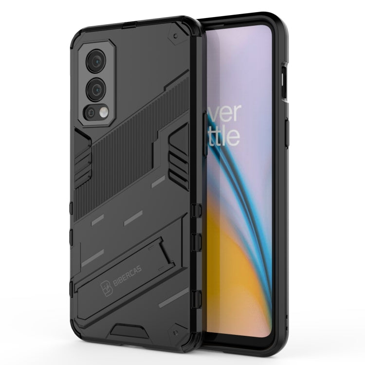 For OnePlus Nord 2 5G Punk Armor 2 in 1 PC + TPU Shockproof Case with Invisible Holder(Black) - OnePlus Cases by PMC TechLife | Online Shopping South Africa | PMC TechLife | Buy Now Pay Later Mobicred