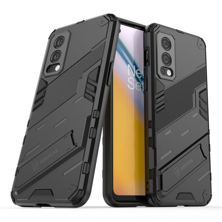 For OnePlus Nord 2 5G Punk Armor 2 in 1 PC + TPU Shockproof Case with Invisible Holder(Black) - OnePlus Cases by PMC TechLife | Online Shopping South Africa | PMC TechLife | Buy Now Pay Later Mobicred
