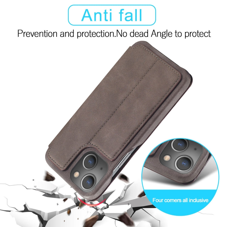 For iPhone 13 LC.IMEEKE Hon Ancient Series Horizontal Flip Leather Case with Holder & Card Slot(Coffee) - iPhone 13 Cases by LC.IMEEKE | Online Shopping South Africa | PMC TechLife | Buy Now Pay Later Mobicred