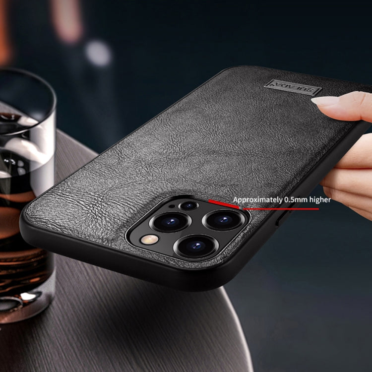 For iPhone 13 SULADA Shockproof TPU + Handmade Leather Protective Case(Brown) - free shipping - PMC TechLife - Order now!