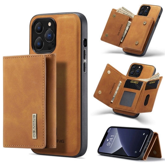 For iPhone 13 Pro Max DG.MING M1 Series 3-Fold Multi Card Wallet Shockproof Case with Holder Function (Brown) - iPhone 13 Pro Max Cases by DG.MING | Online Shopping South Africa | PMC Jewellery | Buy Now Pay Later Mobicred