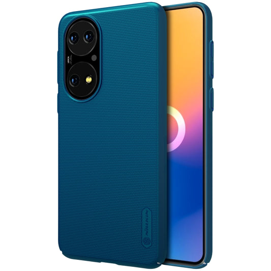 For Huawei P50 NILLKIN Frosted Concave-convex Texture PC Protective Case(Peacock Blue) - Huawei Cases by NILLKIN | Online Shopping South Africa | PMC Jewellery