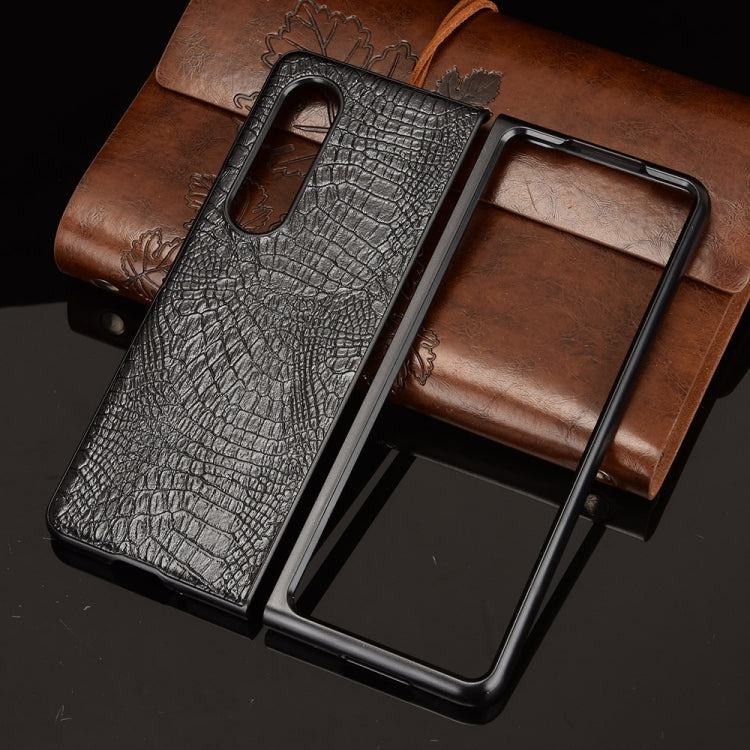 For Samsung Galaxy Z Fold3 5G Shockproof Crocodile Texture PC + PU Case(Black) - free shipping - PMC TechLife - Order now!