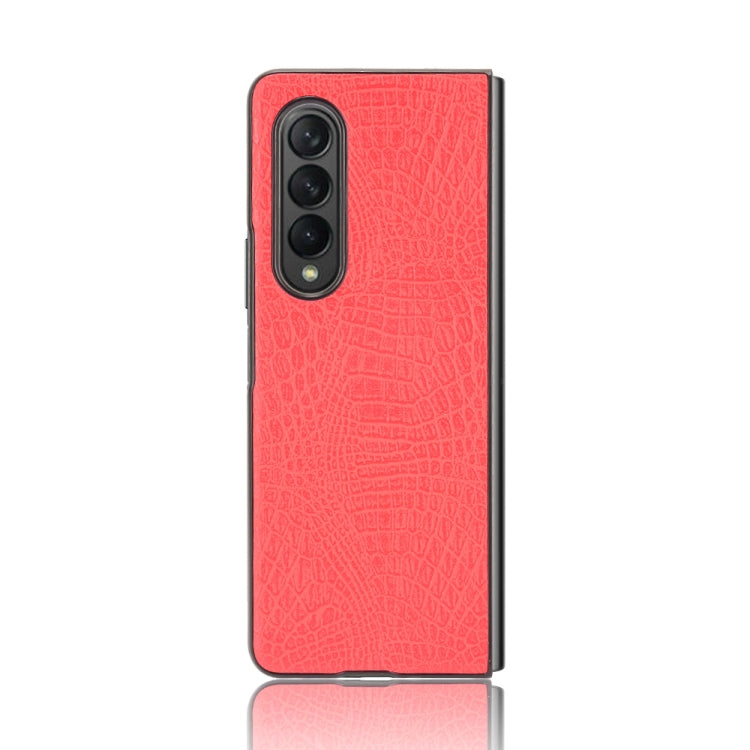 For Samsung Galaxy Z Fold3 5G Shockproof Crocodile Texture PC + PU Case(Red) - free shipping - PMC TechLife - Order now!