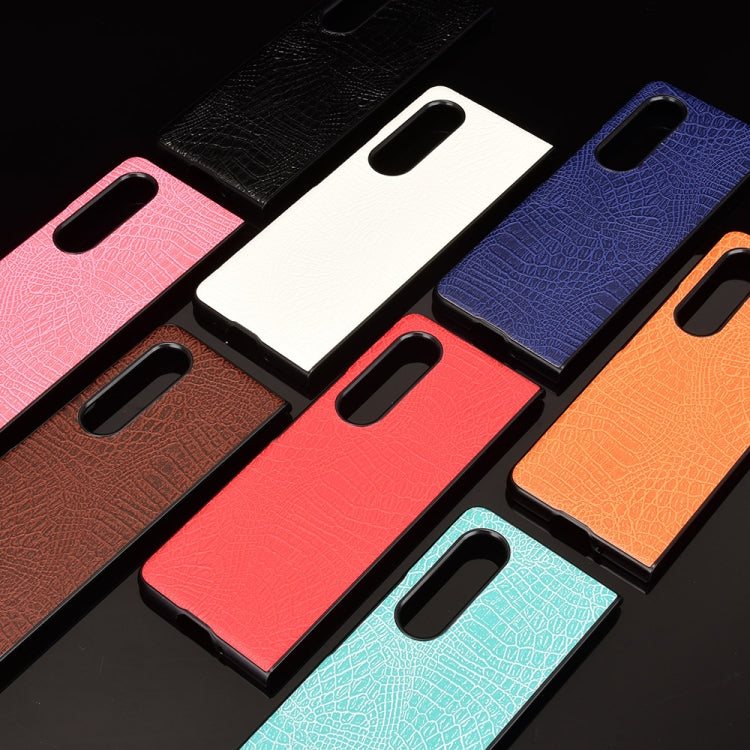 For Samsung Galaxy Z Fold3 5G Shockproof Crocodile Texture PC + PU Case(Red) - free shipping - PMC TechLife - Order now!