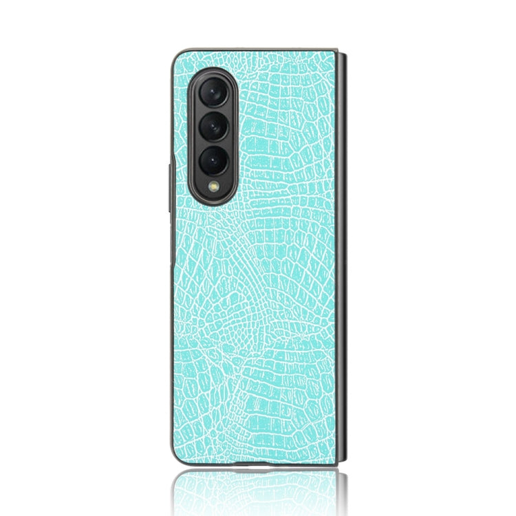 For Samsung Galaxy Z Fold3 5G Shockproof Crocodile Texture PC + PU Case(Light Green) - free shipping - PMC TechLife - Order now!