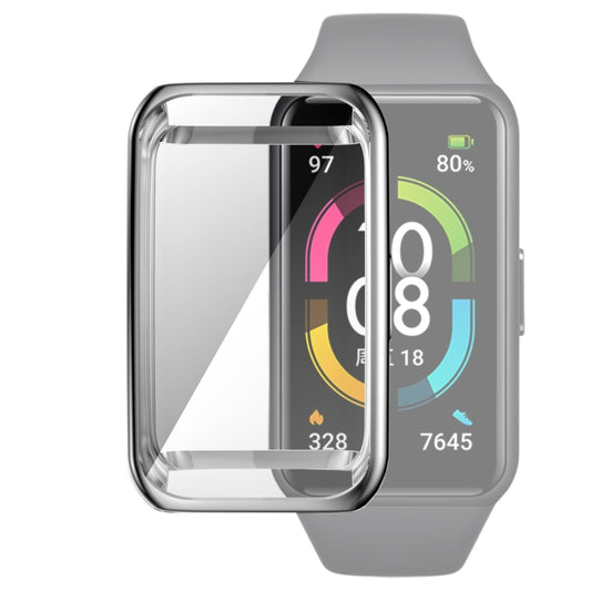 For Huawei Band 6 / 6 Pro / Honor Band 6 Full Coverage TPU Electroplating Protective Case Cover(Silver) - Watch Cases by PMC Jewellery | Online Shopping South Africa | PMC Jewellery | Buy Now Pay Later Mobicred