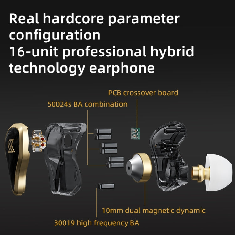 KZ ZAS 16-unit Ring Iron In-ear Wired Earphone, Mic Version(White) - free shipping - PMC TechLife - Order now!