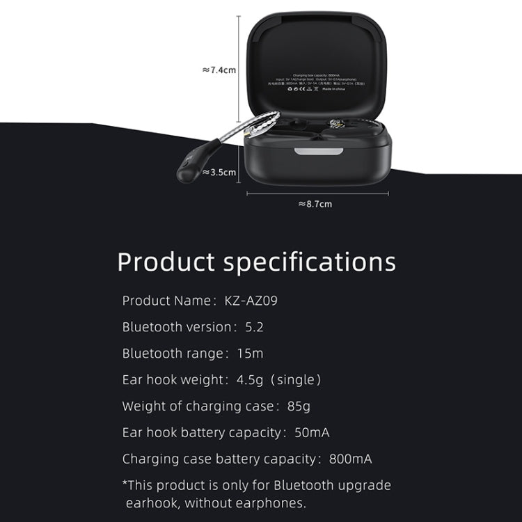 KZ AZ09 Bluetooth Earphone Ear Hook 5.2 Wireless Bluetooth Module Upgrade Cable, Style:B - free shipping - PMC TechLife - Order now!