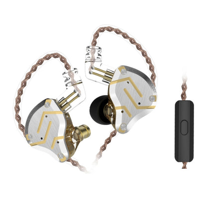 KZ ZS10 Pro 10-unit Ring Iron Gaming In-ear Wired Earphone, Mic Version(Glare Gold) - In Ear Wired Earphone by KZ | Online Shopping South Africa | PMC Jewellery | Buy Now Pay Later Mobicred