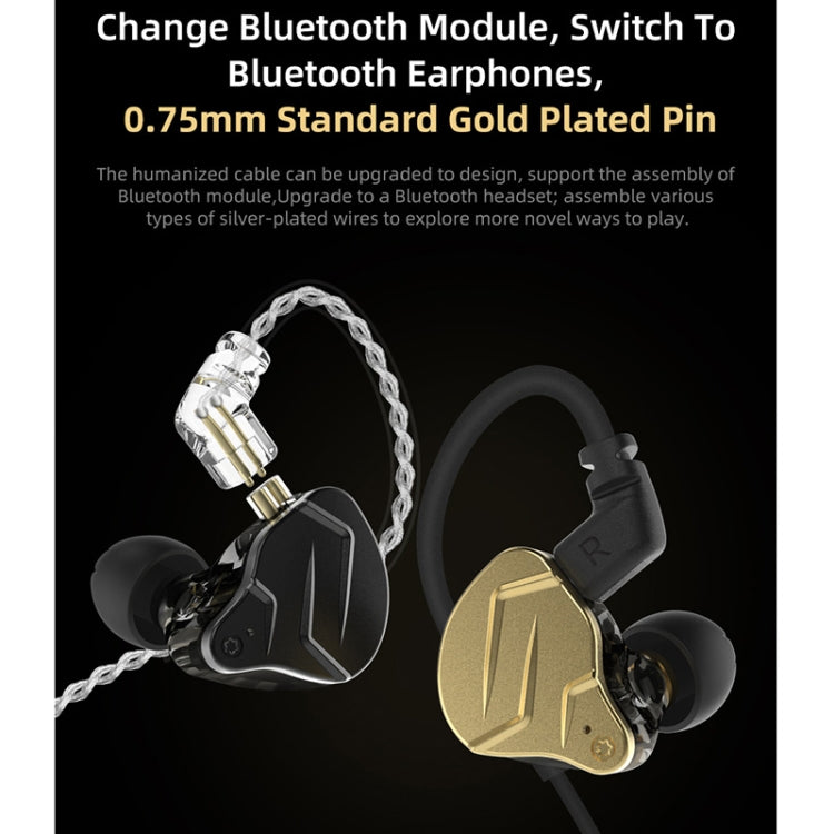 KZ ZSN Pro X Ring Iron Hybrid Drive Metal In-ear Wired Earphone, Mic Version(Gold) - In Ear Wired Earphone by KZ | Online Shopping South Africa | PMC Jewellery