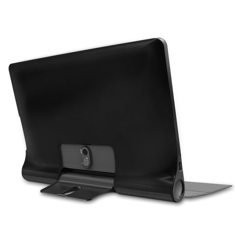 For Lenovo Yoga Smart Tab Custer Texture Horizontal Flip Leather Case with Two-folding Holder(Black) - For Lenovo by PMC TechLife | Online Shopping South Africa | PMC TechLife