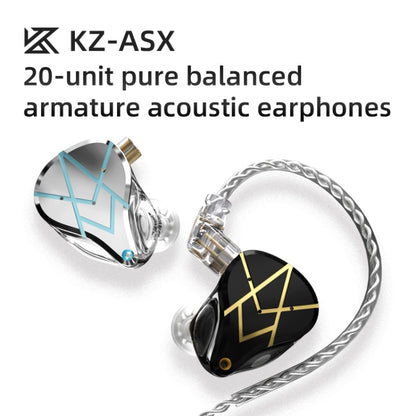 KZ ASX 20-unit Balance Armature Monitor HiFi In-Ear Wired Earphone With Mic(Black) - In Ear Wired Earphone by KZ | Online Shopping South Africa | PMC Jewellery | Buy Now Pay Later Mobicred