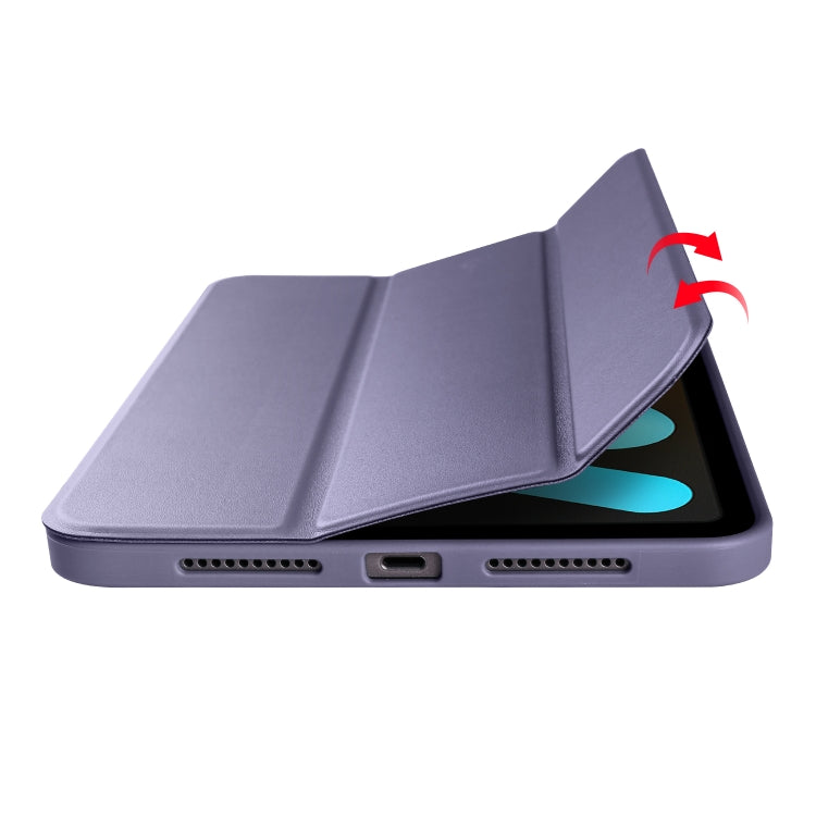 For iPad mini 6 / mini 2024 Honeycomb TPU Leather Tablet Case with 3-Folding Holder(Lavender Gray) - iPad mini 6 Cases by PMC TechLife | Online Shopping South Africa | PMC TechLife | Buy Now Pay Later Mobicred