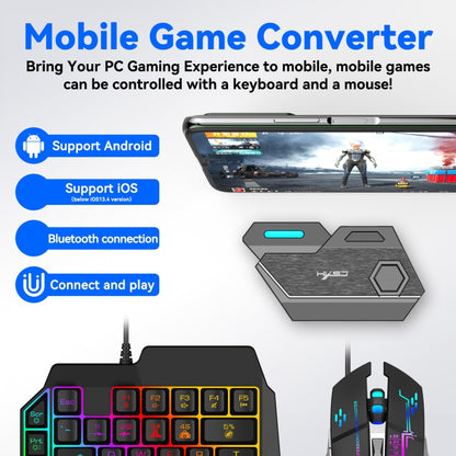 HXSJ P3 Bluetooth 5.0 Keyboard Mouse Converter Shooting Game Auxiliary Tool(Black) - Converter & Adapter by HXSJ | Online Shopping South Africa | PMC Jewellery