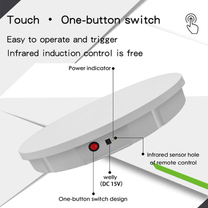 52cm Remote Control Electric Rotating Turntable Display Stand Video Shooting Props Turntable, Plug-in Power, Power Plug:EU Plug(Black) -  by PMC Jewellery | Online Shopping South Africa | PMC Jewellery
