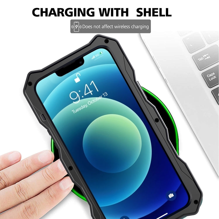 For iPhone 12 / 12 Pro Camshield Shockproof Life Waterproof Dustproof Metal Case with Holder(Black) - free shipping - PMC TechLife - Order now!