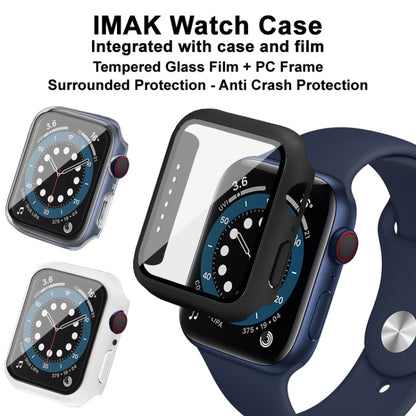 IMAK Shockproof PC Protective Case with Tempered Glass Film For Apple Watch Series 6 & SE & 5 & 4 40mm(White) - Watch Cases by imak | Online Shopping South Africa | PMC Jewellery | Buy Now Pay Later Mobicred