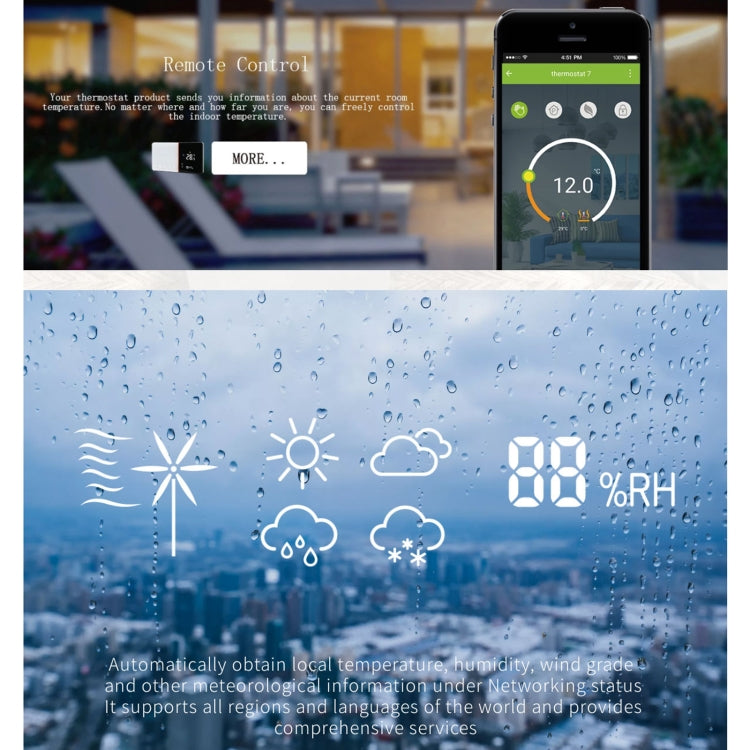 BHT-005-GCLW 220V AC 3A Smart Home Heating Thermostat for EU Box, Control Boiler Heating with Only Internal Sensor & WIFI Connection - free shipping - PMC TechLife - Order now!