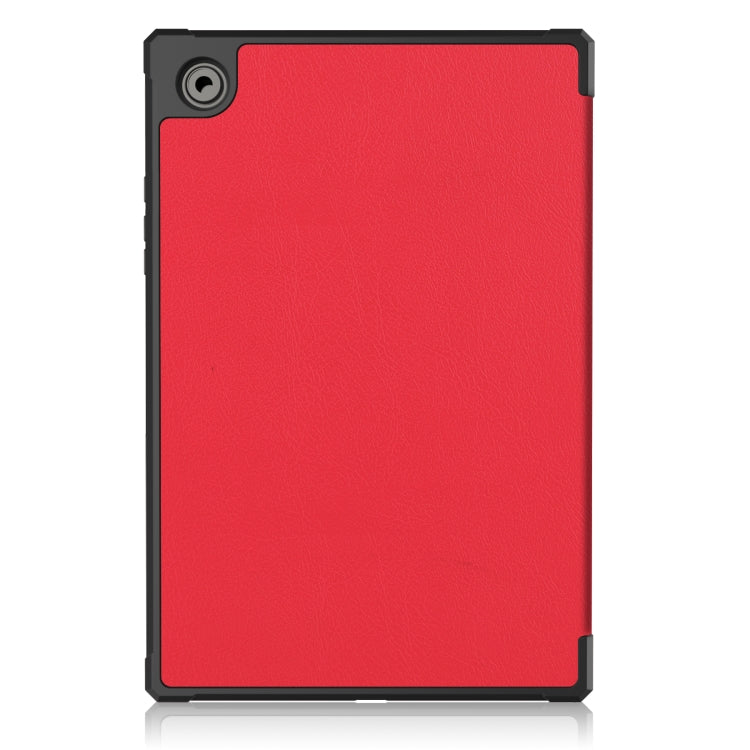For Samsung Galaxy Tab A8 2021 SM-X205 3-Fold Holder Leather Tablet Case(Red) - Other Galaxy Tab PC by PMC TechLife | Online Shopping South Africa | PMC TechLife | Buy Now Pay Later Mobicred