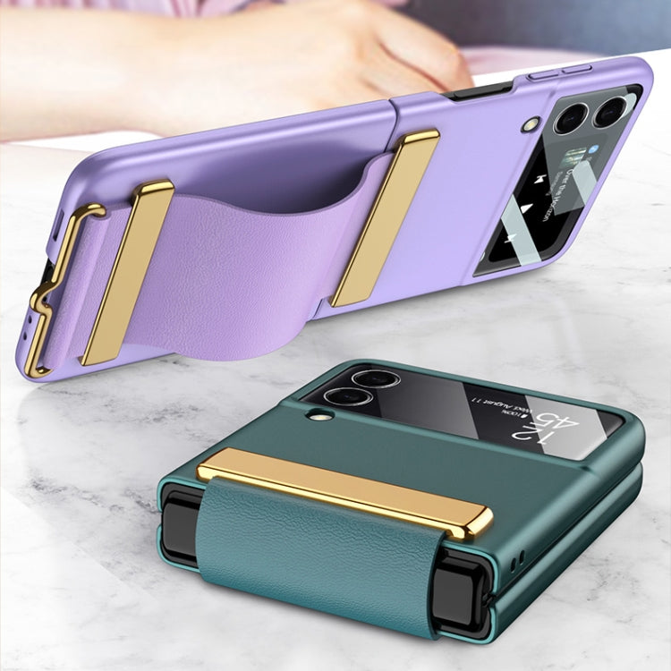 For Samsung Galaxy Z Flip3 5G GKK Ultra-thin Full Coverage Phone Case with Wristband(Silver) - Galaxy Phone Cases by GKK | Online Shopping South Africa | PMC TechLife | Buy Now Pay Later Mobicred