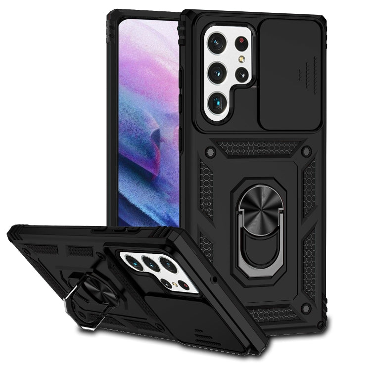 For Samsung Galaxy S22 Ultra 5G Sliding Camshield Holder Phone Case(Black) - free shipping - PMC TechLife - Order now!