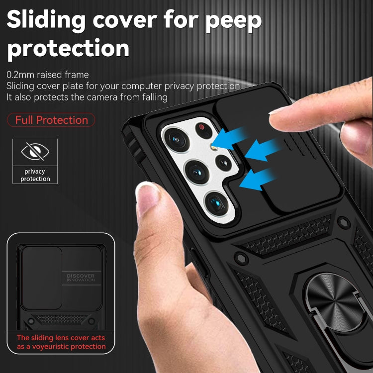 For Samsung Galaxy S22 Ultra 5G Sliding Camshield Holder Phone Case(Black) - free shipping - PMC TechLife - Order now!