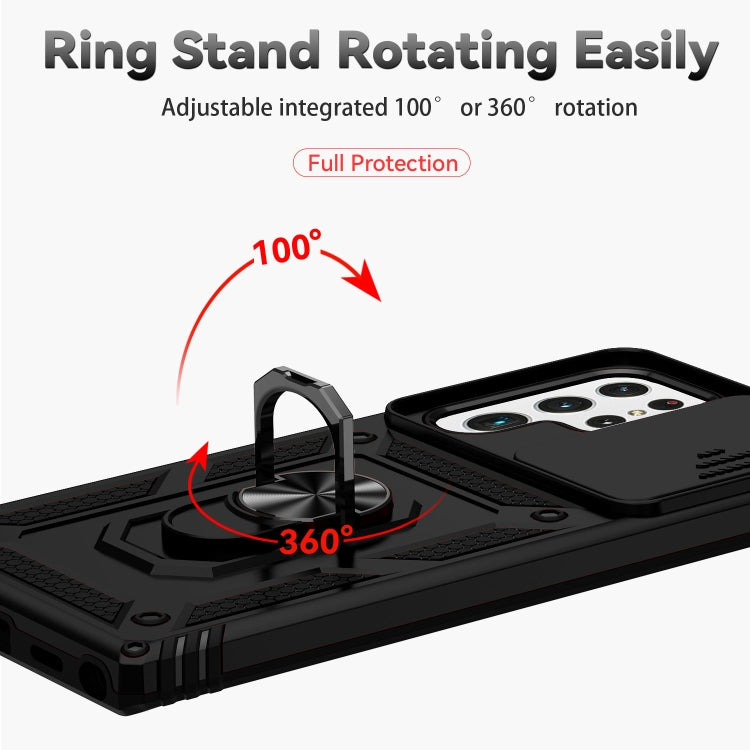 For Samsung Galaxy S22 Ultra 5G Sliding Camshield Holder Phone Case(Black) - free shipping - PMC TechLife - Order now!