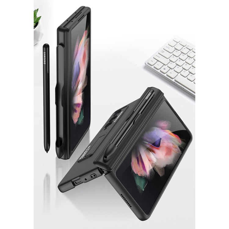 For Samsung Galaxy Z Fold3 5G GKK Magnetic Full Coverage Phone Flip Case with Pen Slot(Dark Green) - Galaxy Phone Cases by GKK | Online Shopping South Africa | PMC Jewellery | Buy Now Pay Later Mobicred