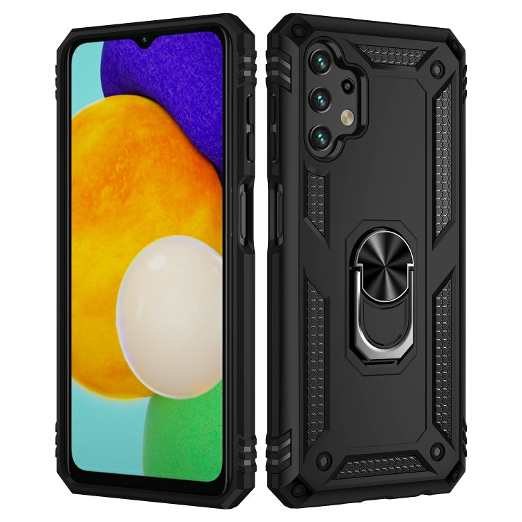 For Samsung Galaxy A13 4G Shockproof TPU + PC Phone Case with Holder(Black) - free shipping - PMC TechLife - Order now!