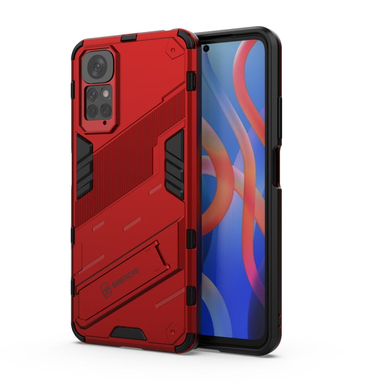 For Xiaomi Redmi Note 11 / Note 11S Global Punk Armor 2 in 1 PC + TPU Shockproof Phone Case with Invisible Holder(Red) - Xiaomi Cases by PMC Jewellery | Online Shopping South Africa | PMC Jewellery