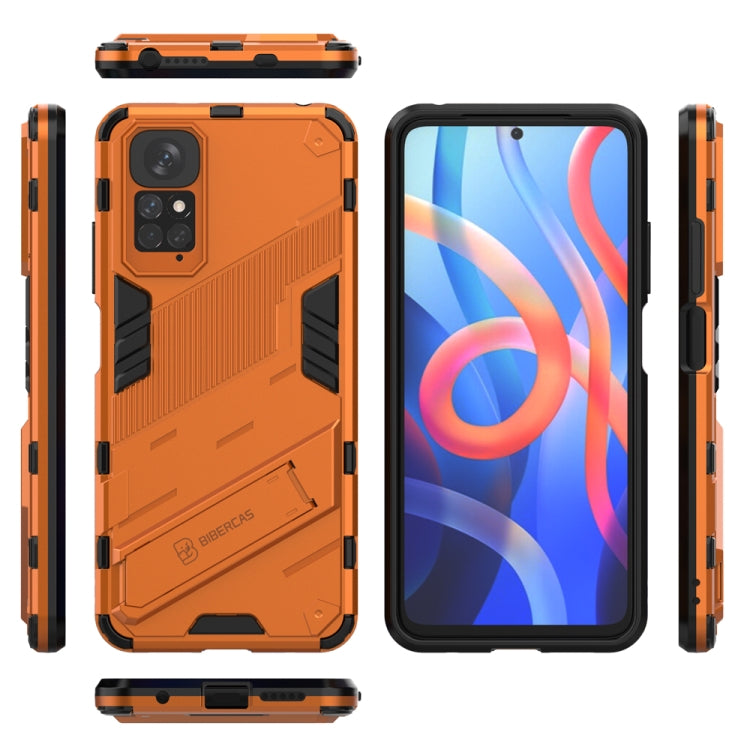 For Xiaomi Redmi Note 11 / Note 11S Global Punk Armor 2 in 1 PC + TPU Shockproof Phone Case with Invisible Holder(Orange) - Xiaomi Cases by PMC Jewellery | Online Shopping South Africa | PMC Jewellery