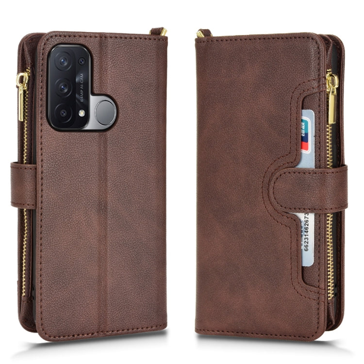 For OPPO Reno5 A Litchi Texture Zipper Leather Phone Case(Brown) - OPPO Cases by PMC TechLife | Online Shopping South Africa | PMC TechLife | Buy Now Pay Later Mobicred