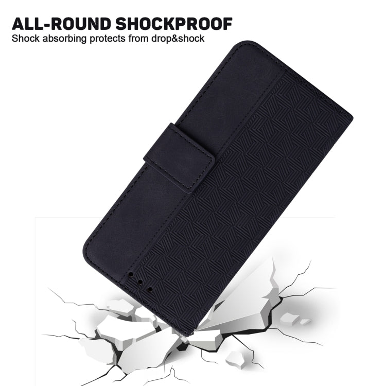 For Tecno Spark 7 Geometric Embossed Leather Phone Case(Black) - Tecno Cases by PMC TechLife | Online Shopping South Africa | PMC TechLife | Buy Now Pay Later Mobicred