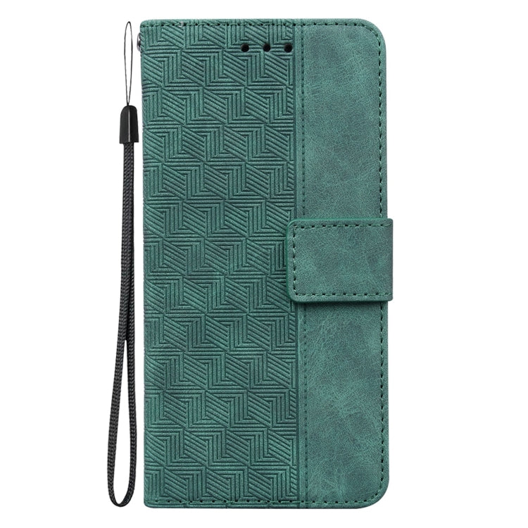 For OnePlus 10 Pro 5G Geometric Embossed Leather Phone Case(Green) - OnePlus Cases by PMC TechLife | Online Shopping South Africa | PMC TechLife | Buy Now Pay Later Mobicred
