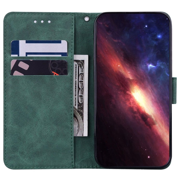 For OnePlus 10 Pro 5G Geometric Embossed Leather Phone Case(Green) - OnePlus Cases by PMC TechLife | Online Shopping South Africa | PMC TechLife | Buy Now Pay Later Mobicred