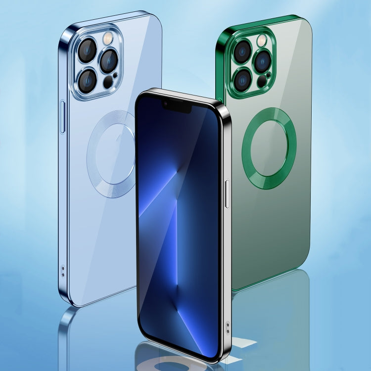 For iPhone 13 Pro Max 9D Electroplated Edge Lens Film Clear PC + TPU Shockproof Case (Alpine Green) - iPhone 13 Pro Max Cases by PMC TechLife | Online Shopping South Africa | PMC TechLife