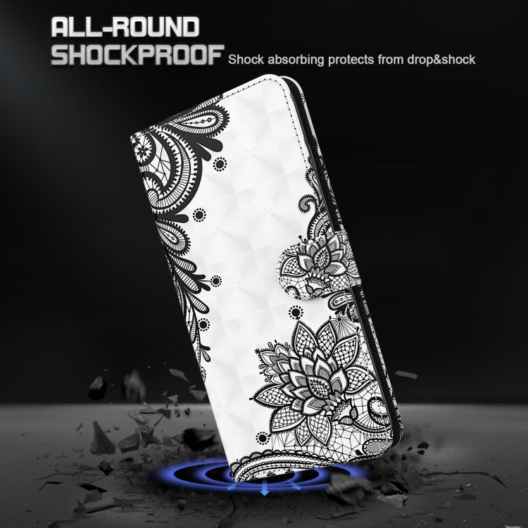 For Samsung Galaxy A13 4G 3D Painting Pattern TPU + PU Leather Phone Case(Diagonal Black Flower) - free shipping - PMC TechLife - Order now!
