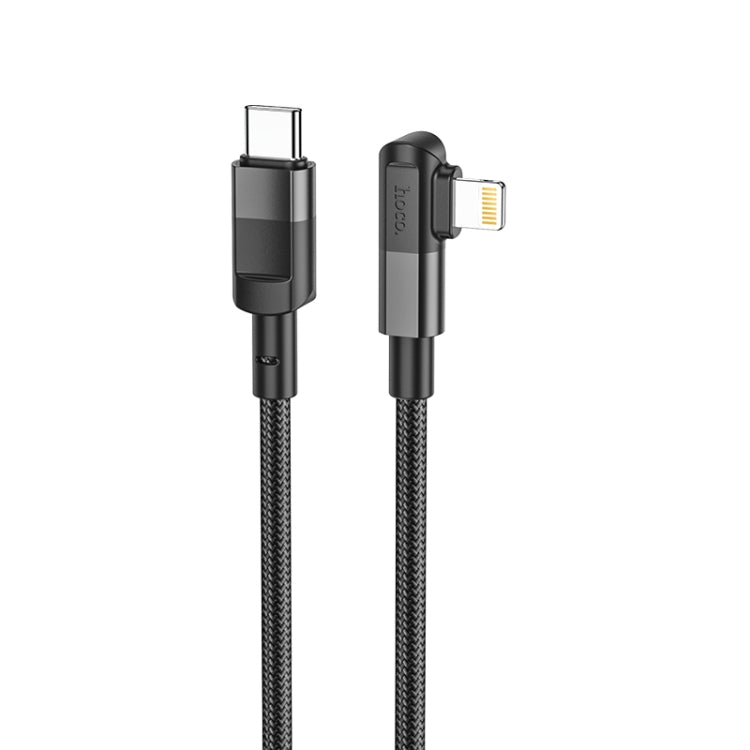 hoco U108 20W USB-C / Type-C to 8 Pin PD Charging Data Cable, Cable Length:2m(Black) - 2 in 1 Cable by hoco | Online Shopping South Africa | PMC Jewellery