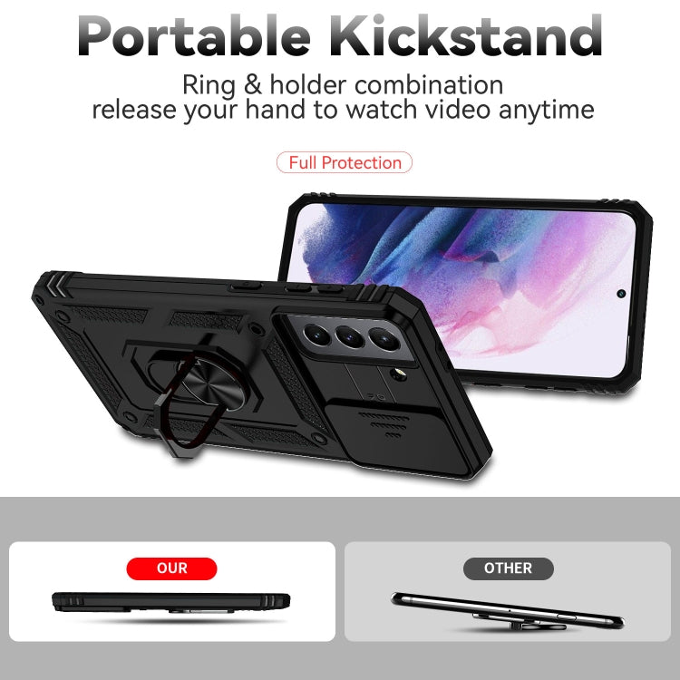 For Samsung Galaxy S21 5G Sliding Camshield Holder Phone Case(Black) - free shipping - PMC TechLife - Order now!