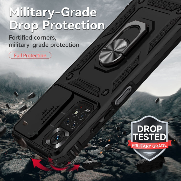 For Xiaomi Redmi Note 11 Global Sliding Camshield Holder Phone Case(Black) - free shipping - PMC TechLife - Order now!