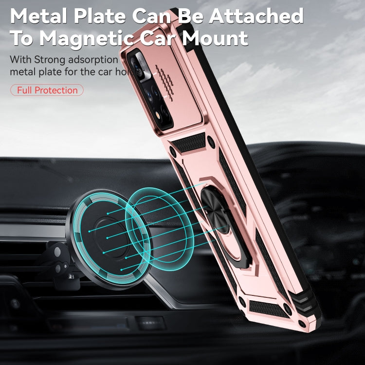 For Xiaomi Redmi Note 11 Pro Global Sliding Camshield Holder Phone Case(Rose Gold) - Redmi Note 11 Pro Case by PMC TechLife | Online Shopping South Africa | PMC TechLife