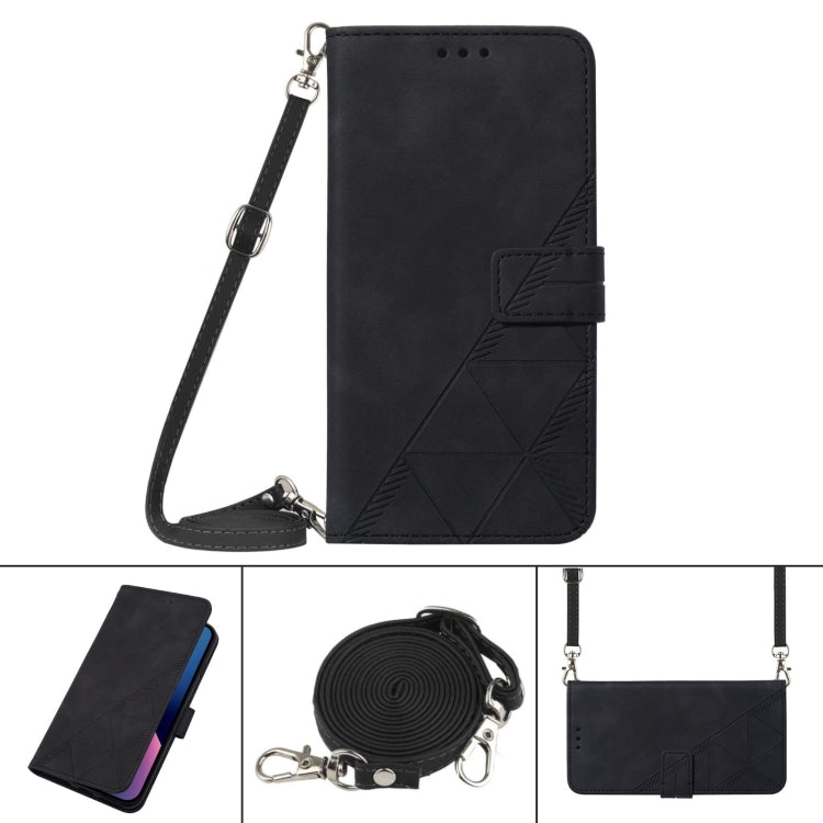 For iPhone 13 Pro Max Crossbody 3D Embossed Flip Leather Phone Case (Black) - free shipping - PMC TechLife - Order now!