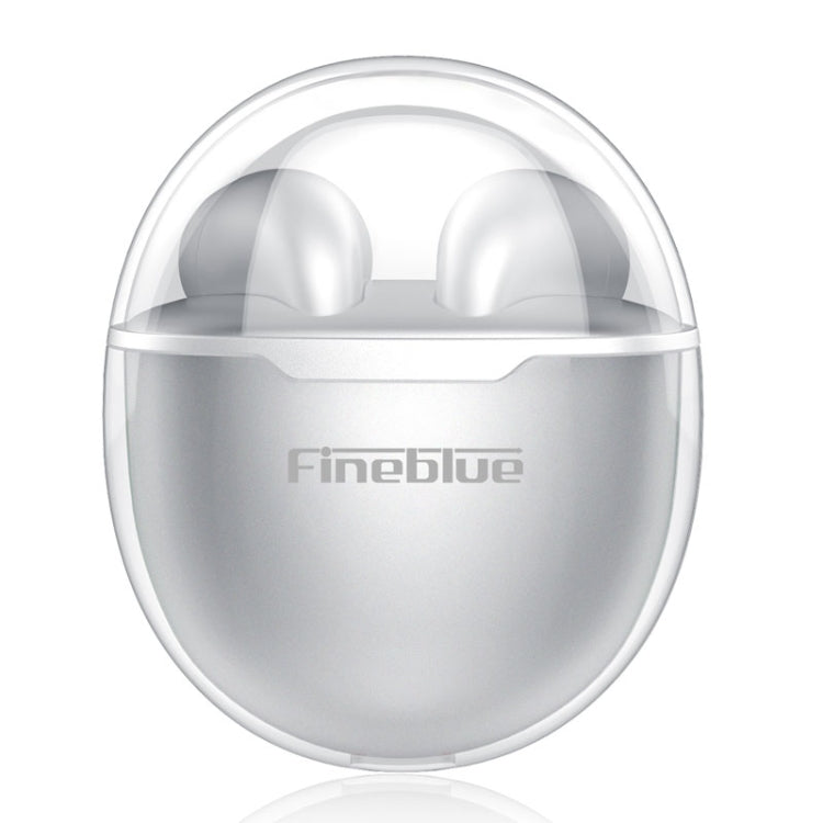 Fineblue F-22PRO TWS Bluetooth Earphone with Transparent Jelly Charging Case(Silver) - TWS Earphone by Fineblue | Online Shopping South Africa | PMC Jewellery