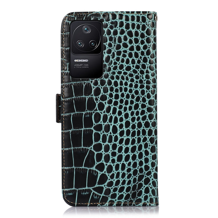 For Xiaomi Redmi K40S Crocodile Top Layer Cowhide Leather Phone Case(Green) - Xiaomi Cases by PMC TechLife | Online Shopping South Africa | PMC TechLife