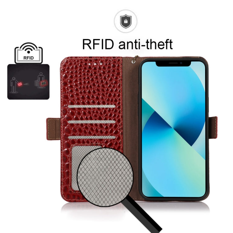 For Xiaomi Redmi Note 11 Pro 4G / 5G Global Crocodile Top Layer Cowhide Leather Phone Case(Red) - Redmi Note 11 Pro Case by PMC TechLife | Online Shopping South Africa | PMC TechLife