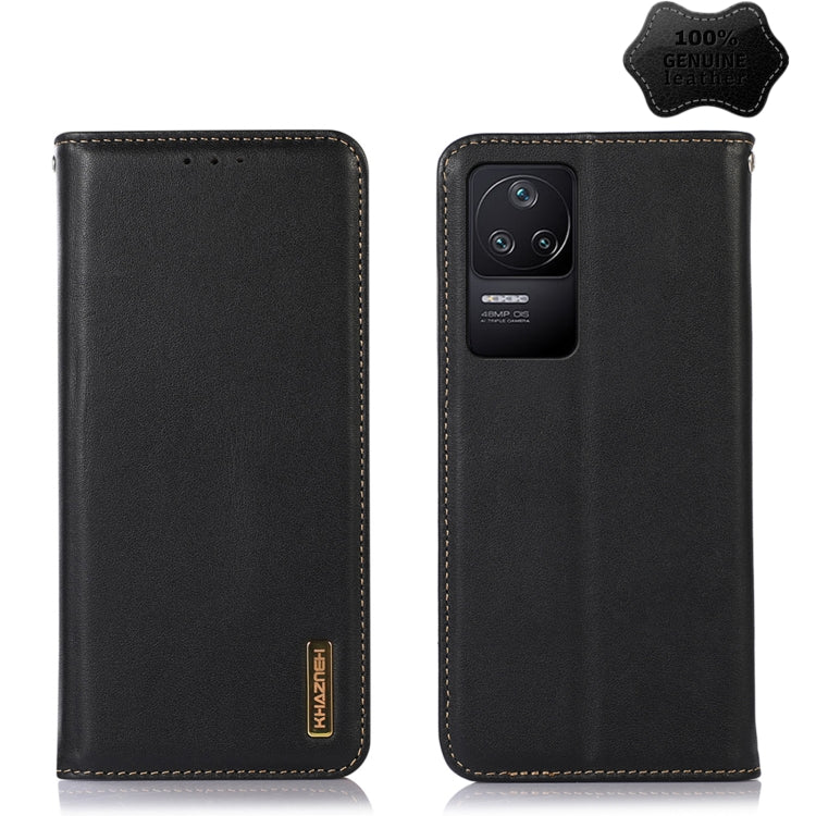 For Xiaomi Redmi K40S KHAZNEH Nappa Top Layer Cowhide Leather Phone Case(Black) - Xiaomi Cases by PMC TechLife | Online Shopping South Africa | PMC TechLife